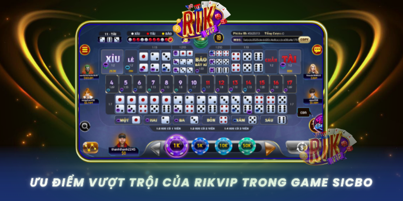 Uu Diem Vuot Troi Cua Rikvip Trong Game Sicbo